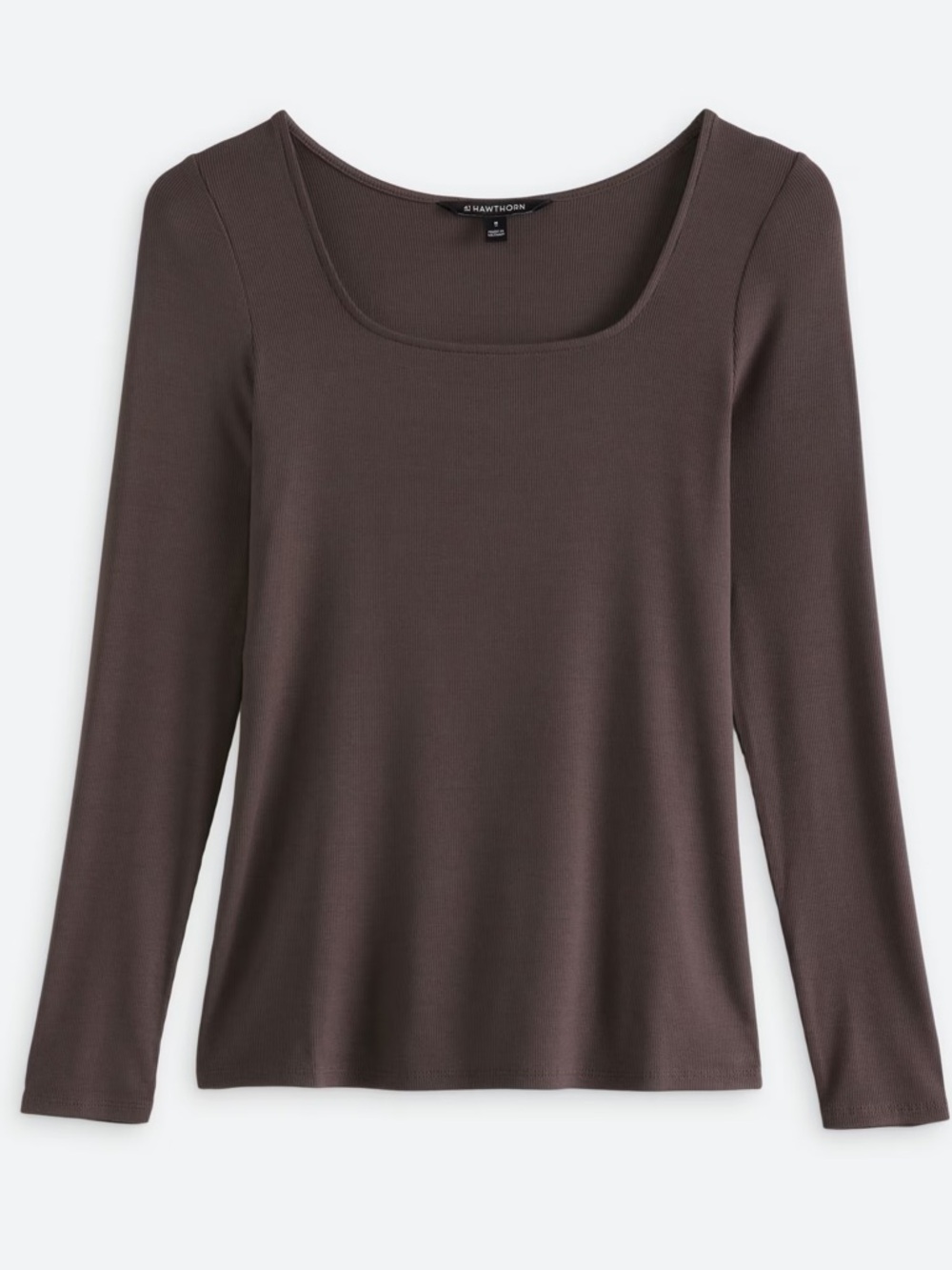NWOT!41 HAWTHORN Garcelle Soft Square Fitted Rib Short Sleeve Knit Top